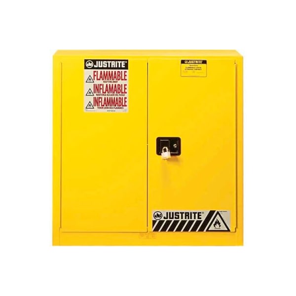 Justrite 30 gal, 1 Shelves, 18-Gauge Steel, 36 in W x 35 in H x 24 in D, Yellow 893300 - main